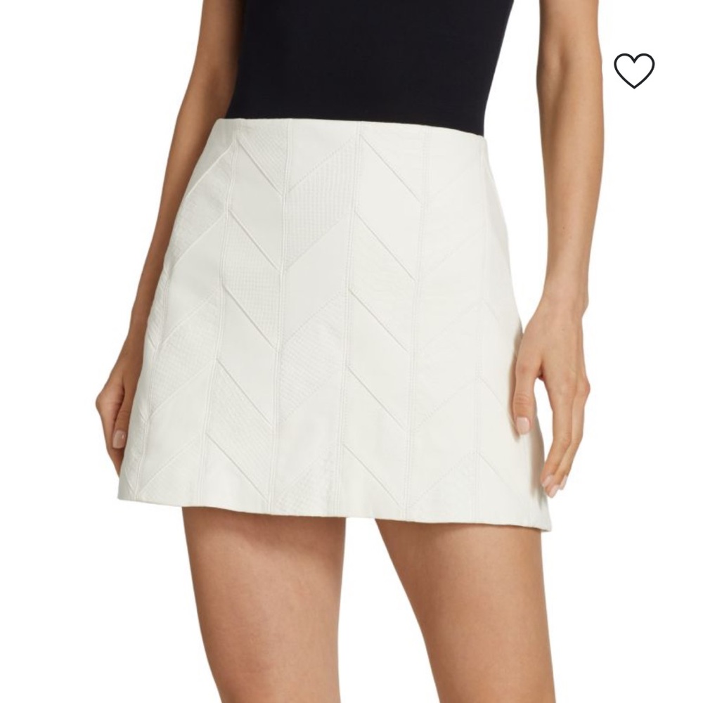 Riley lamb leather Alice + Olivia White Mini Skirt
